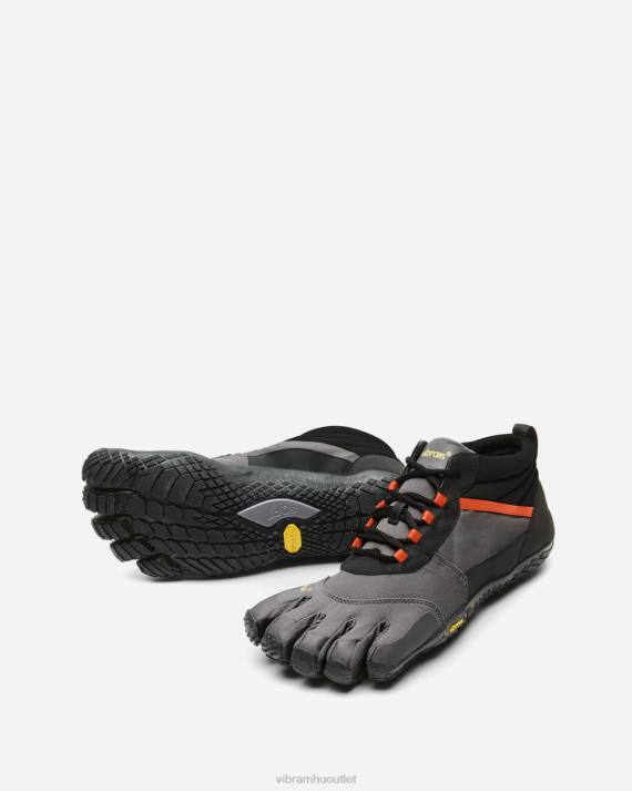 Vibram cipő fekete/szürke/lángvörös férfiak v-trek szigetelt HJNR36