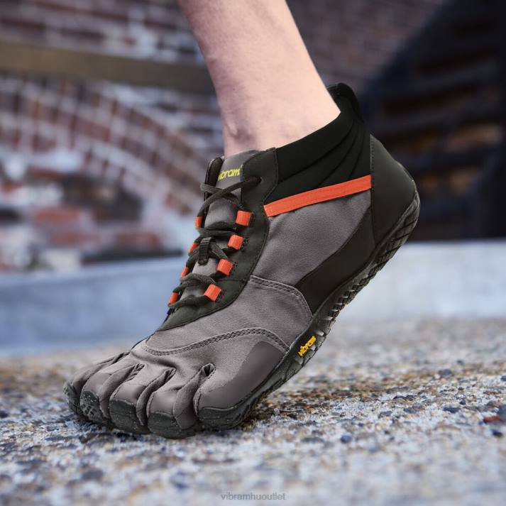 Vibram cipő fekete/szürke/lángvörös férfiak v-trek szigetelt HJNR36